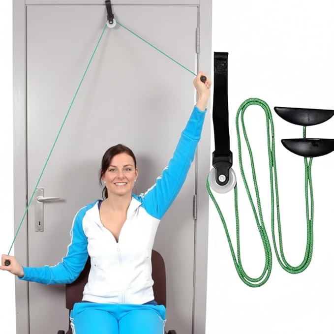 AARAM Pulley with Rope and Door Strap | Frozen Shoulder Exercise Equipment | Home Physiotherapy Exercise Kit for Frozen Shoulder, ROM, Strengthening