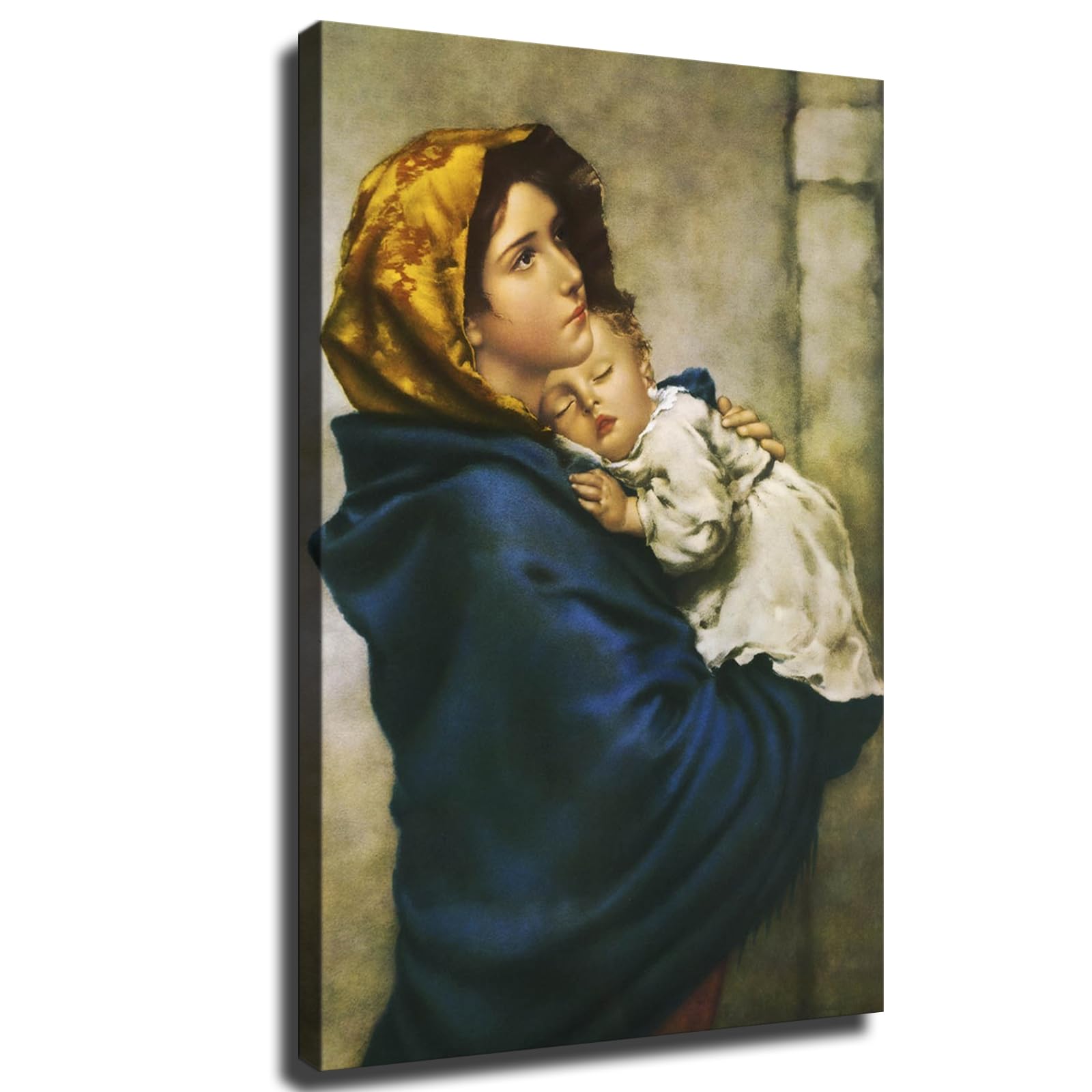 Madonna of Vila Pintura de Roberto Ferruzzi Marco Barroco 70 x 90 cm Mural Impresión Arte Religioso Retro Reimpresión Hogar Oficina Práctico Café 58B
