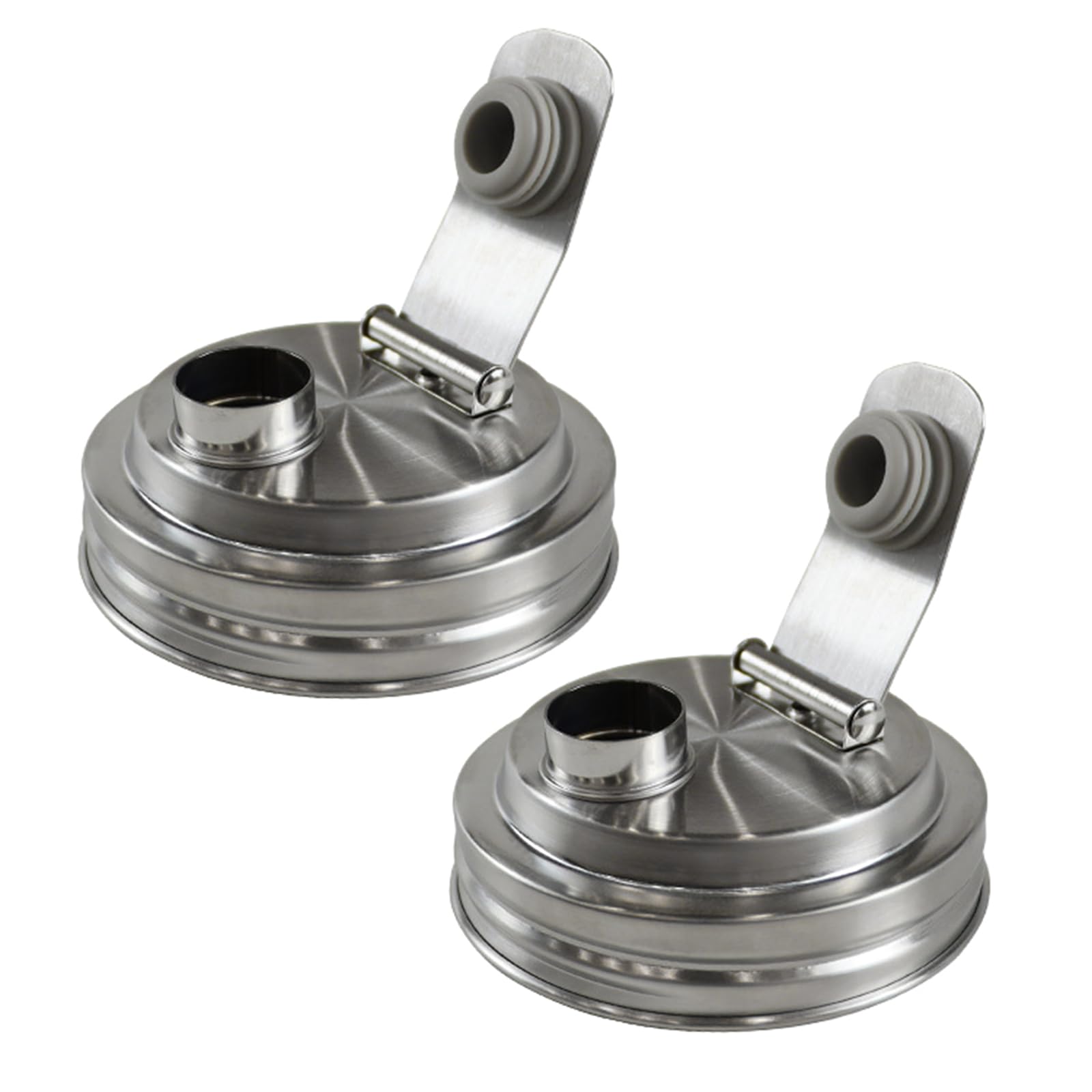 MALSSE Leakproof Stainless Steel Masons Jar Cover with Spout Pouring Lid for Cocktails & Beverages Dispensing Jar Spout Cover Kitchen Pouring Attachments Camping Drink Accessories