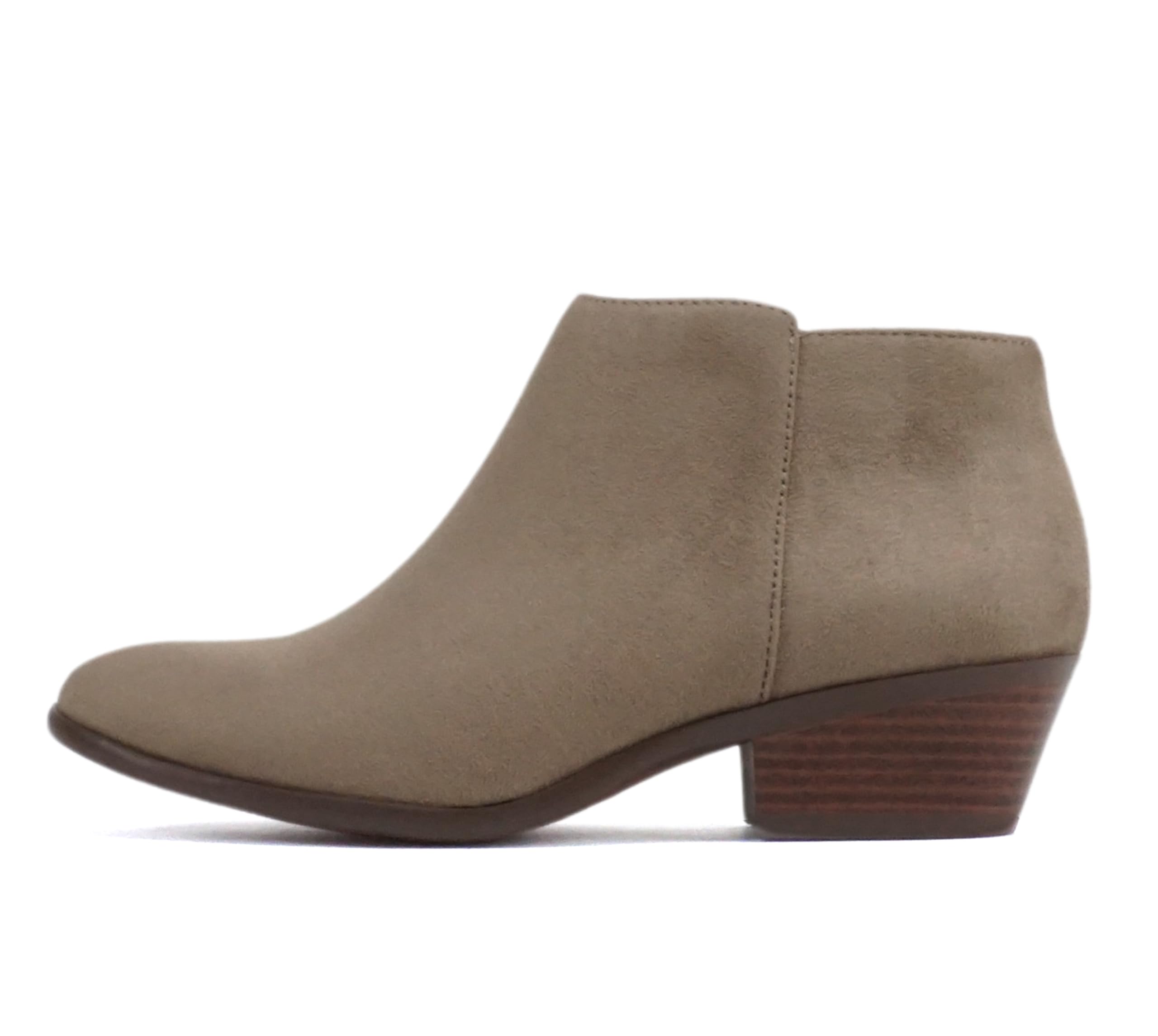 Soda Women's Mug Round Toe Faux Suede Stacked Heel Western Ankle Bootie