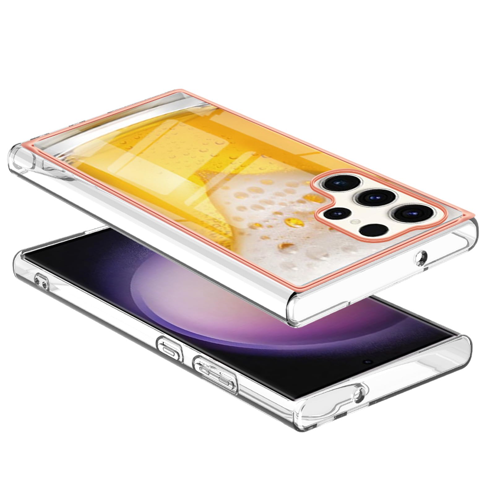 XINYEXIN Cover Per Oppo A17, Custodia In TPU Con Bordo Dorato, Antiurto, Silicone Morbido, Vestibilità Precisa, Colore Bianco