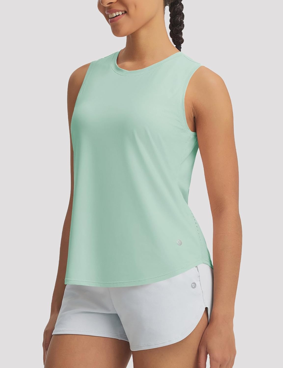 baleaf Women's Cooling Workout Tank Tops Quick Dry Loose Fit Athletic Tops Sleeveless Shirts UPF50+ Lightweight Running Gym