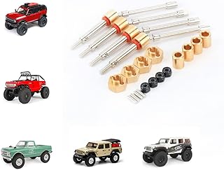 RCAWD Front CVD Driveshaft Axle 4mm Widen 40Cr-Mo Steel for Axial SCX24 Wrangler Bronco Gladiator C10 Deadbolt Upgrades, Front Rear CVD Driveshaft Axle for Axial AX24 XC-1 4WS Upgrade Parts