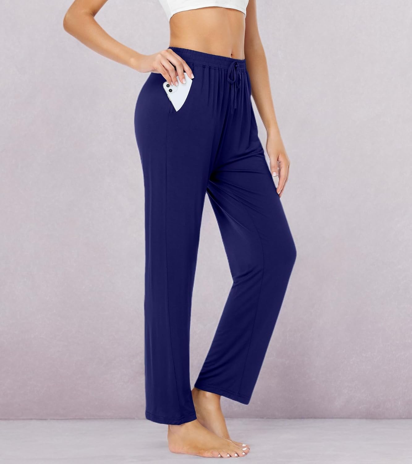 ASIMOON Womens Yoga Sweatpants with Pockets Comfy Stretch Wide Leg Casual Lounge Workout Pants for Ladies - Image 7