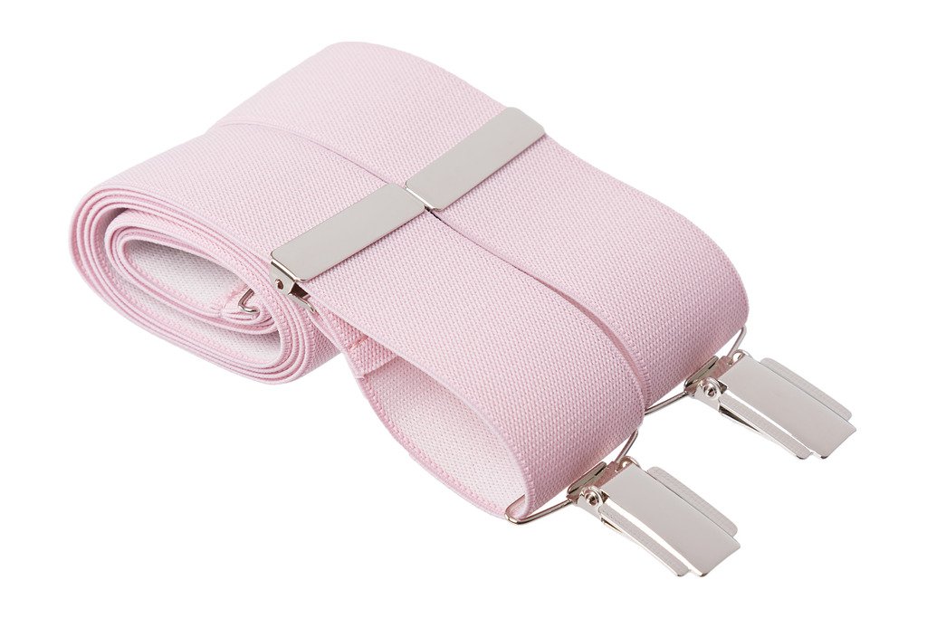 Gs Braces Men's Pink 3XL Light Trouser Braces 35Mm Wide Elastic 4 Strong Silver Clips 56 Inch Adjustable