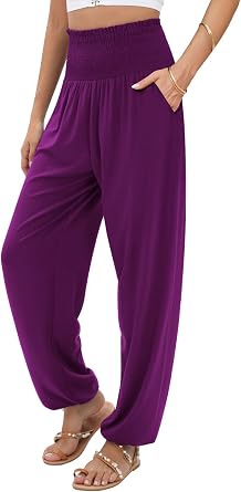 QIANXIZHAN Womens Harem Pants, Joggers Sweatpants Lounge Yoga Boho Clothes