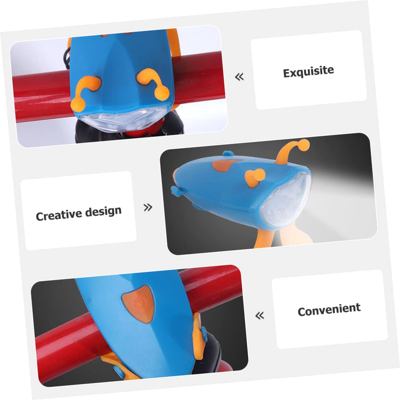 Toddmomy USB Rechargeable Bike Headlight Front Lamp for Kids Led Bike Bright Light Easy Install