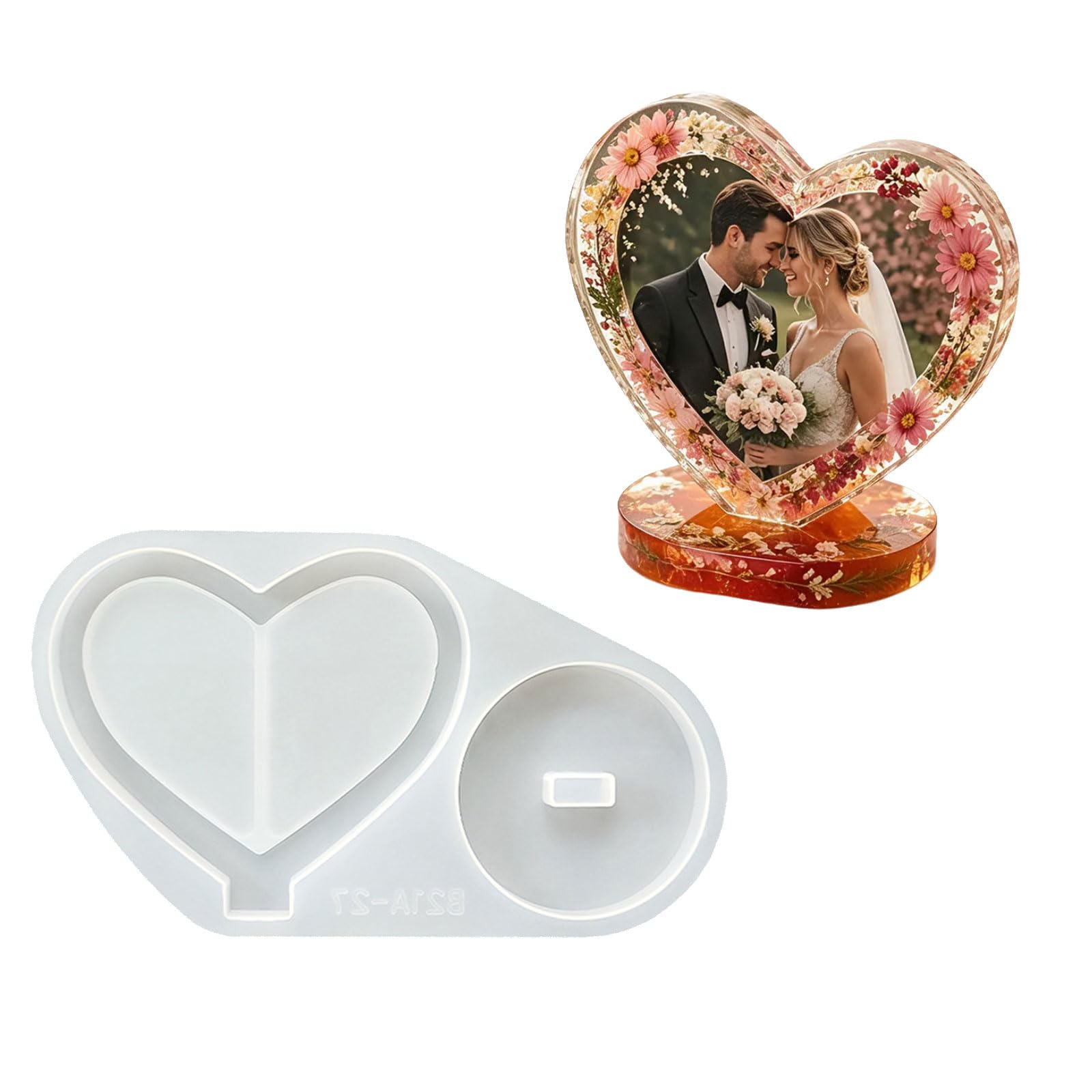 NMFLAB Square Fan Oval Shaped Photo Frame Silicone Mold for Resin Casting and Making Picture Frame Photo Holder Stand Elastomer Rosin Cast