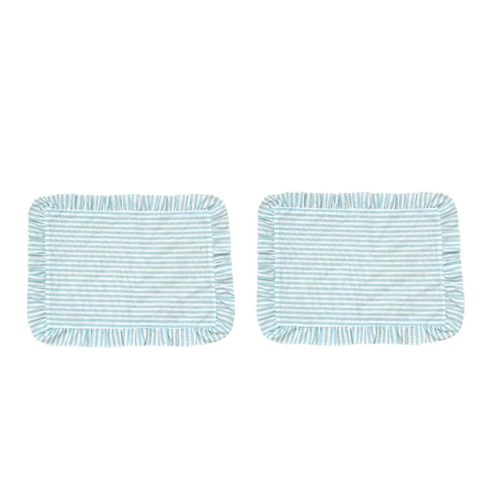 Ruffle Placemats Ruffled Placemat Kitchen Dining 12x16inch Table Coaster RestaurantDecor(2PCS)