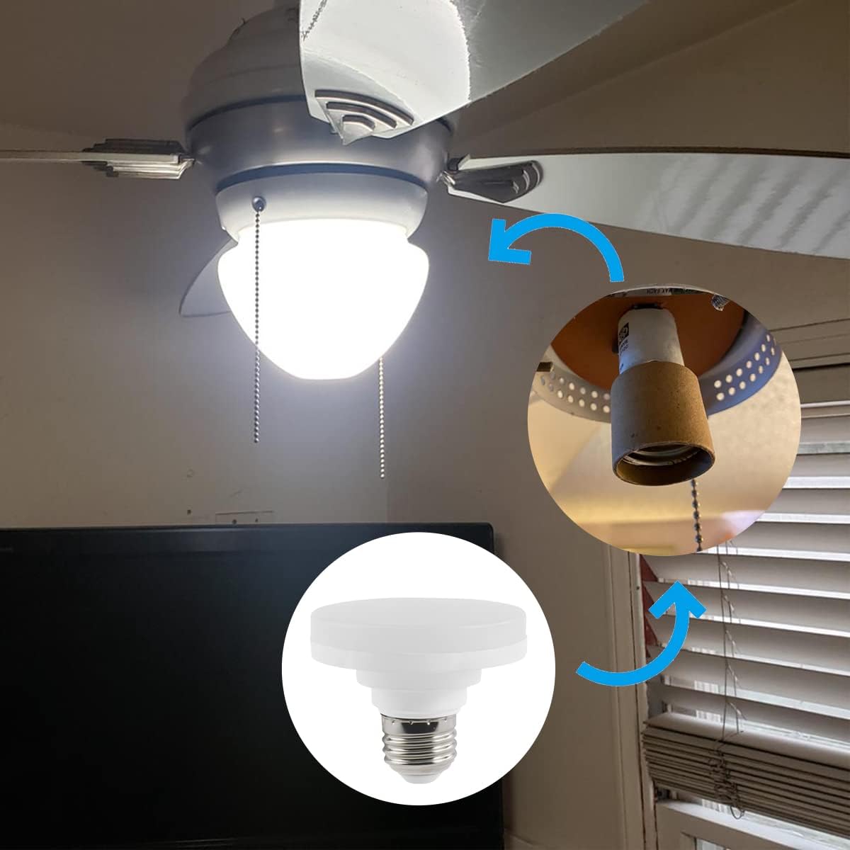 LED Puck Light Bulb with E26 Screw, Mini Flat Light Bulb, 10W Equivalent CFL 75W, Dimmable, 1100LM, 5000K, E26 Medium Base, ETL Listed, Low Profile Squat Bulbs for Home Fixture. (5000K, 1 Pack)