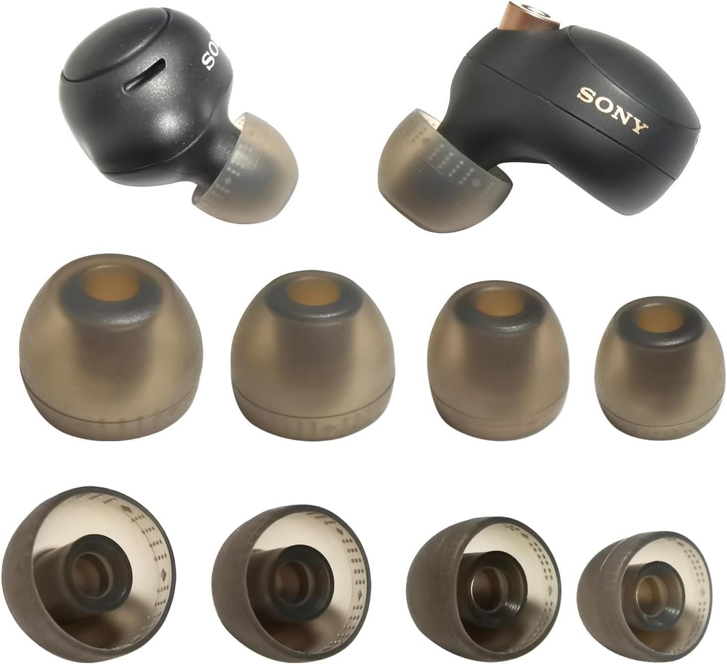 Replacement Ear Tips for Sony Earbuds WF XBA MDR Series LinkBuds S/WF-C500/WF-C700N Earbuds Tips for Sony WF-1000XM5/WF-1000XM4/1000XM3 Wireless, 4 Pairs Black