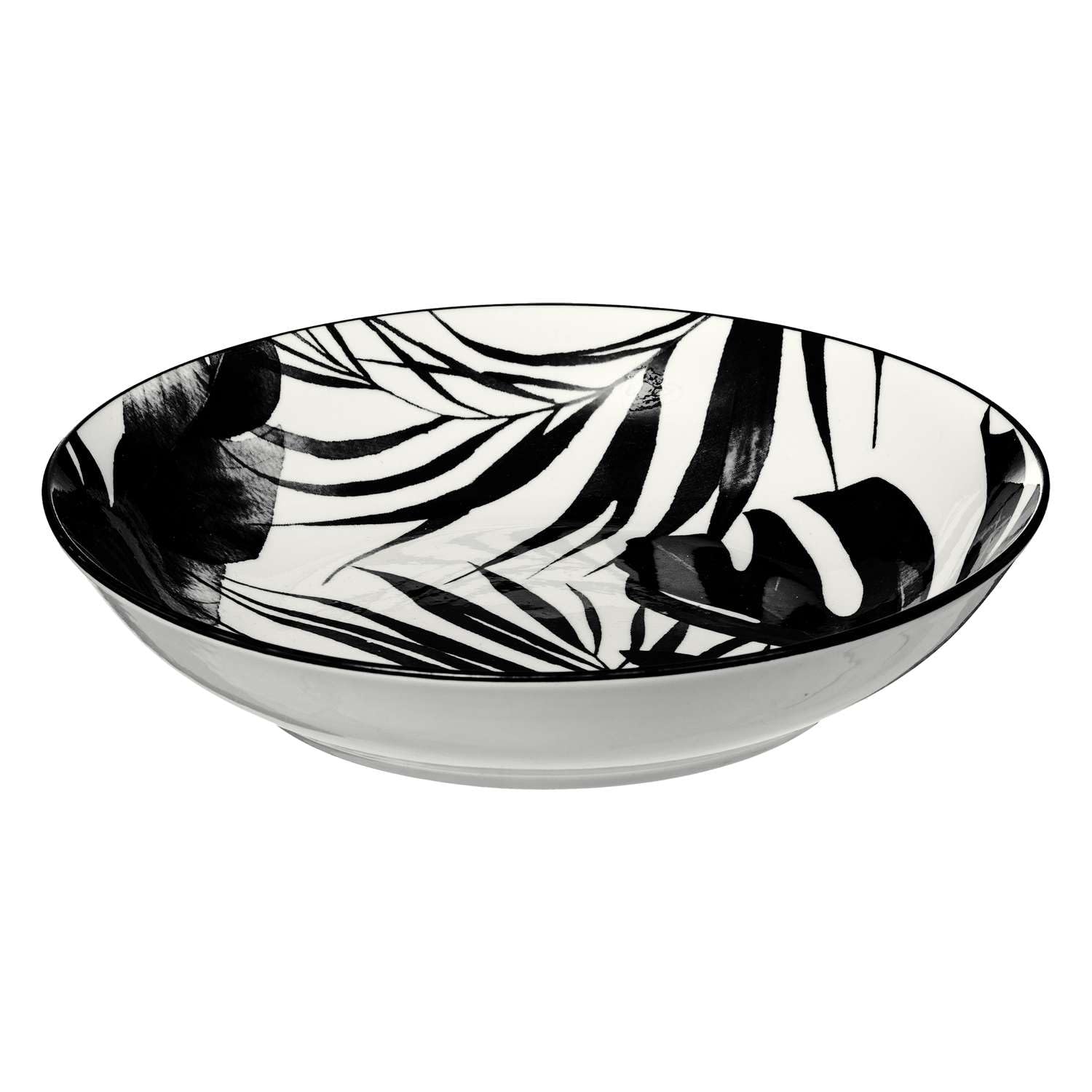 Service D'assiettes "palme" - Noir - 18 Pièces