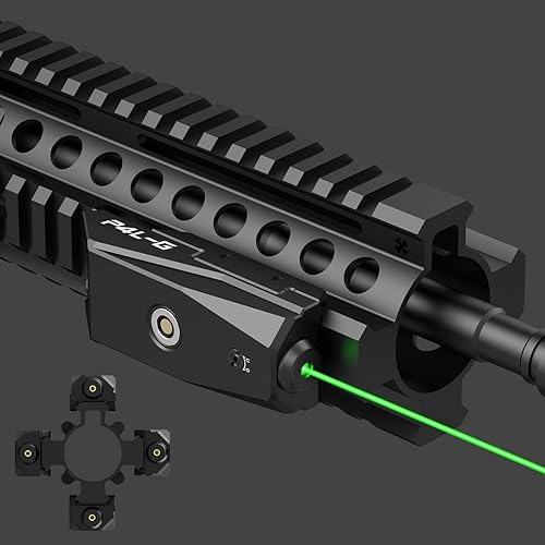 Miniatura 6 de Votatu P4L-G Picatinny - Mira láser para rifle, haz láser verde táctico con función estroboscópica, recargable magnética USB