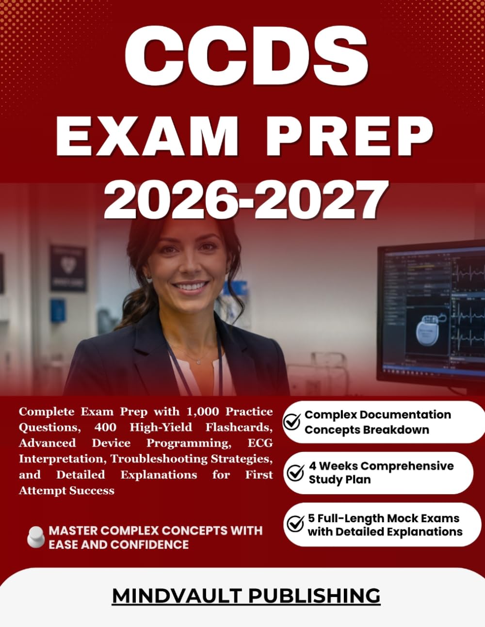 CCDS EXAM PREP 2026-2027: Complete Exam Prep with 1,000 Practice Questions, 400 High-Yield Flashcards, Advanced Device Programming, ECG ... Explanations for First Attempt Success