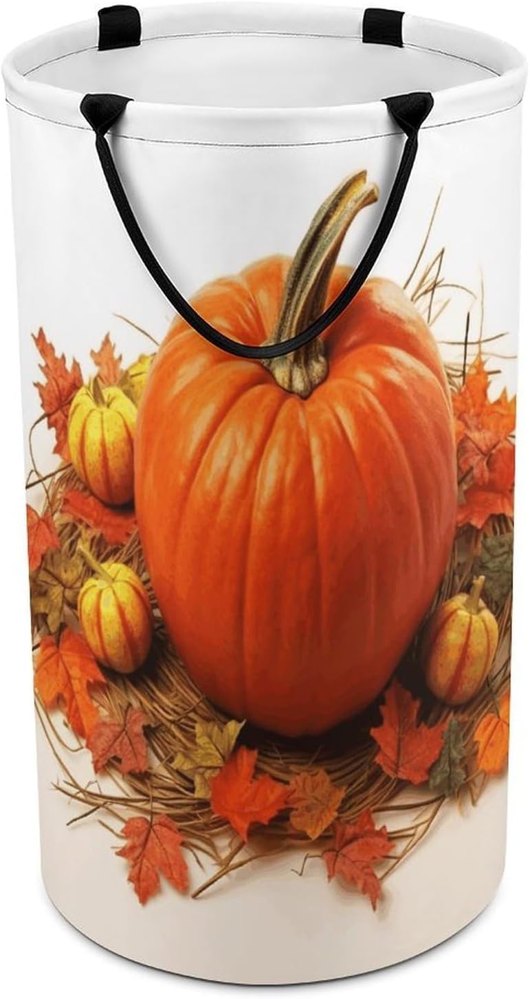 Fall PumpkinFoldable Large Capacity Laundry Hamper with Handles,Extra Big Collapsible Clothes Basket for Home Storage