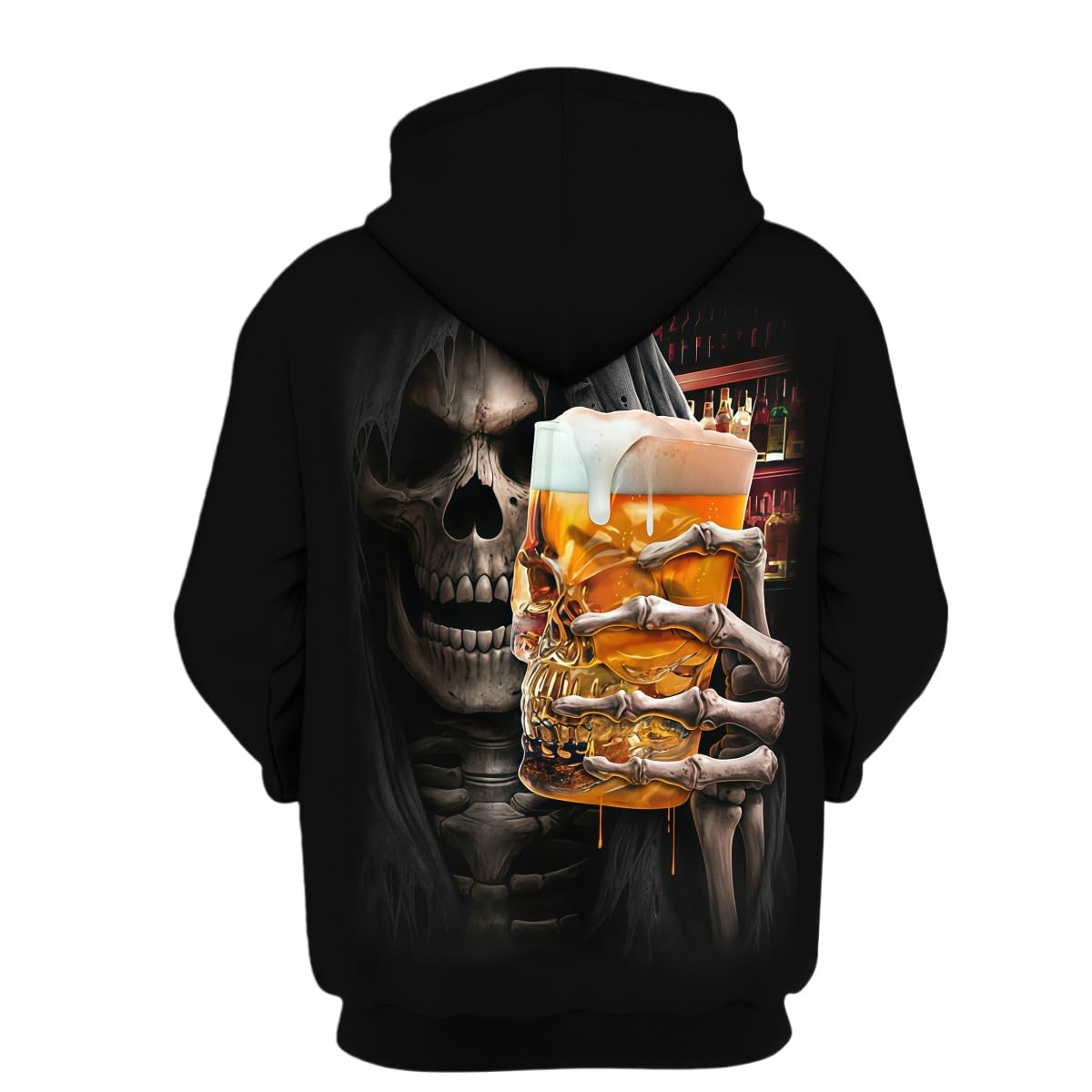 Męska bluza szkielet demon druk cyfrowy 3D pary dwuczęściowy zestaw z kapturem (XXL/B-1)