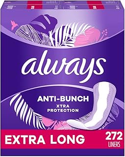 Always Anti-Bunch Xtra Protection, Panty Liners For Women, Light Absorbency, Extra Long Legnght, Multipack, Leakguard + Ra...