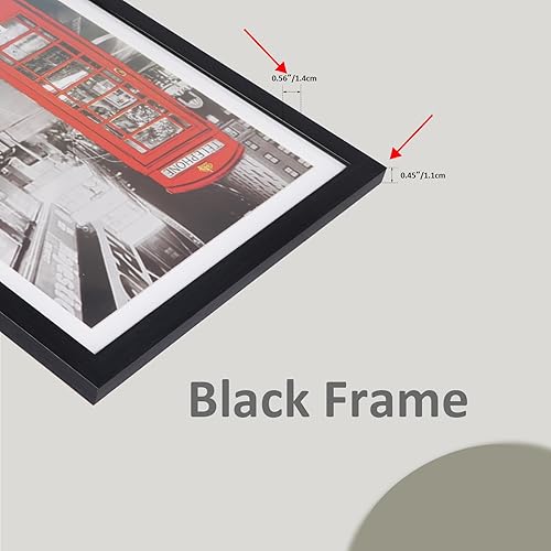 Miniatura 5 de Lavezee Juego de 6 portarretratos negros de 8 x 10 pulgadas, para fotos de 8 x 10 pulgadas con paspartú y 9 x 11 pulgadas sin paspartú, marco de