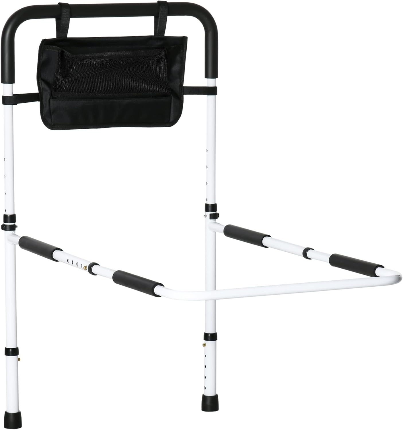 Safety Bed Rail, Height Adjustable Bed Assist Rail with Storage