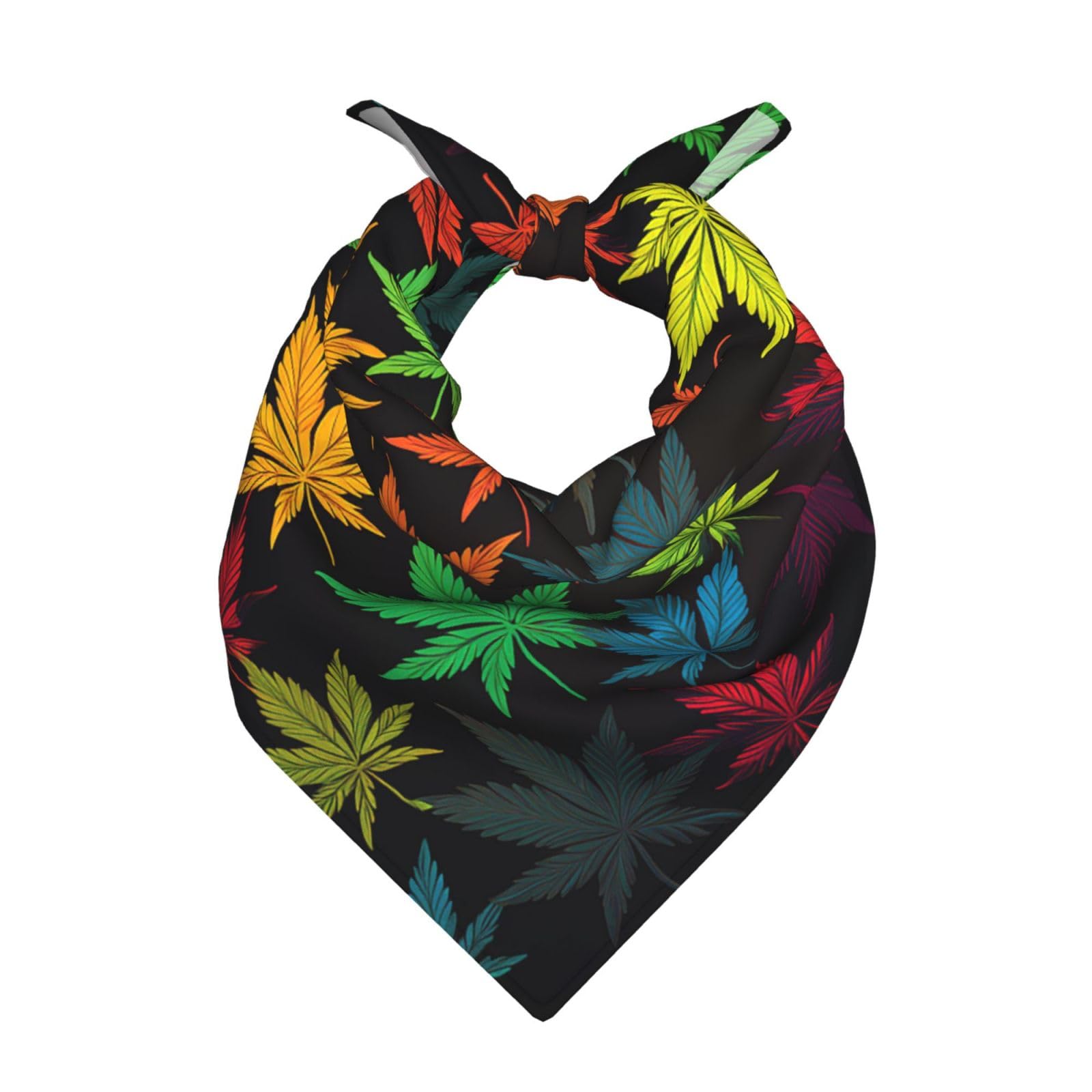 GTKSYNVE Cotton Bandanas 22x22 inches Colorful Cannabis Leaves Square Scarfs for Men Women Novelty Headband Handkerchiefs