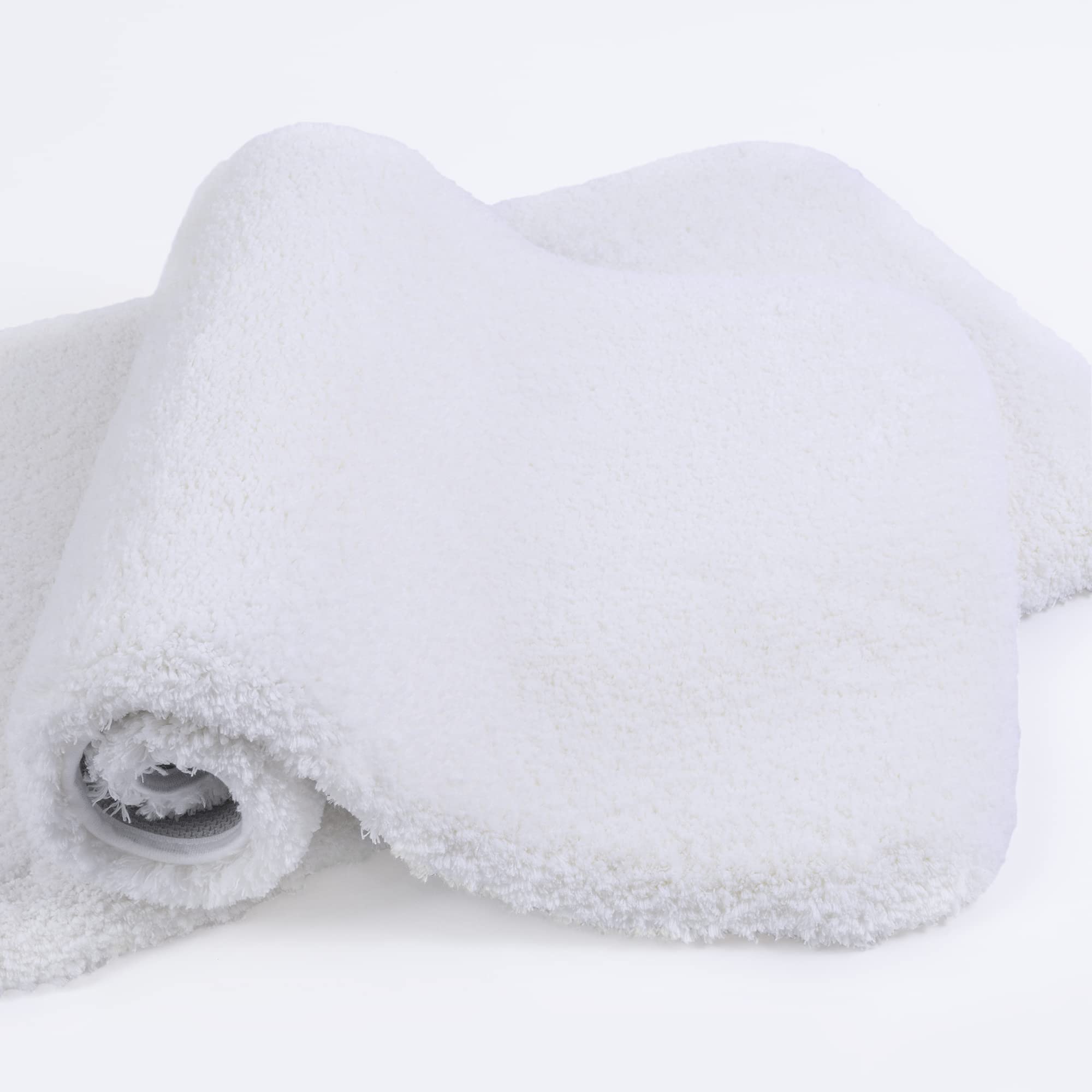 Non Slip Bath Mat 2 Pack Thickened Bath Rug for Bathroom Absorbent Ultra Soft Bathroom Mat Rug Fluffy Microfiber Bedside Rug Carpet Floor Mat, Quick-drying, Machine Washable - 40 x 60cm (White)