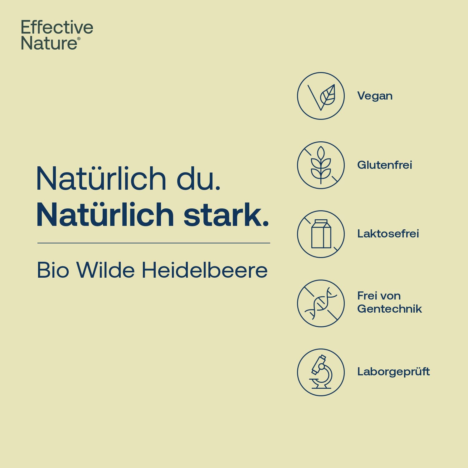 Effective Nature - Wilde Heidelbeeren Bio Pulver - Fruchtpulver in Rohkostqualität - Reich an Antioxidantien - Blaubeeren Pulver (Vaccinium myrtillus) - 200 g - vegan