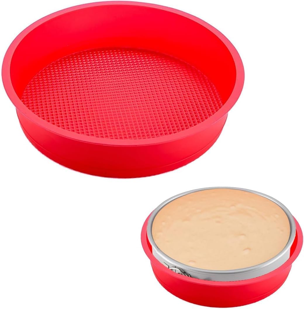 Springform Cheesecake Pan Protector for 9'',9.5'' Springform, Round Cheesecake Water Bath, Chrismtas Silicone Baking Pan Accessories, Preventing Water from Entering10 inch - Image 2