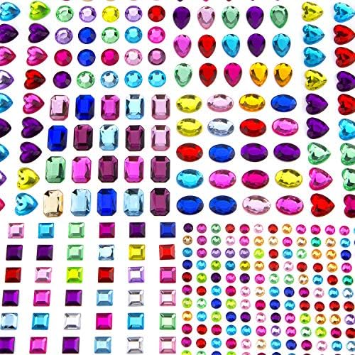 AIEX 8 Sheets 365 PCS SelfAdhesive Rhinestone Stickers Crystal Gem