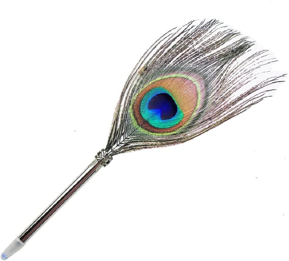 Miniatura 2 de Bolígrafo de plumas de pavo real, tinta negra, pluma vintage, pluma chapada refinada, bolígrafo para escritura escolar, regalo de boda, bolígrafo de