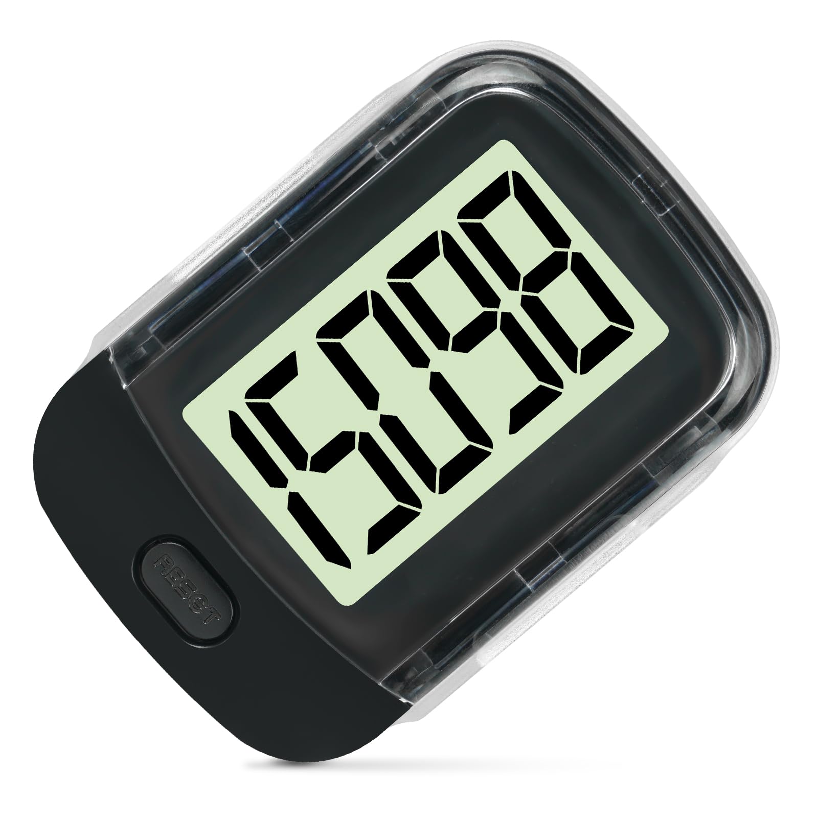 Flintronic Schrittzähler zum Gehen, 3D tragbarer Sport-Schrittzähler mit Clip und Umhängeband, Fitness-Tracker für Männer/Frauen/Ältere/Kinder, Schwarz