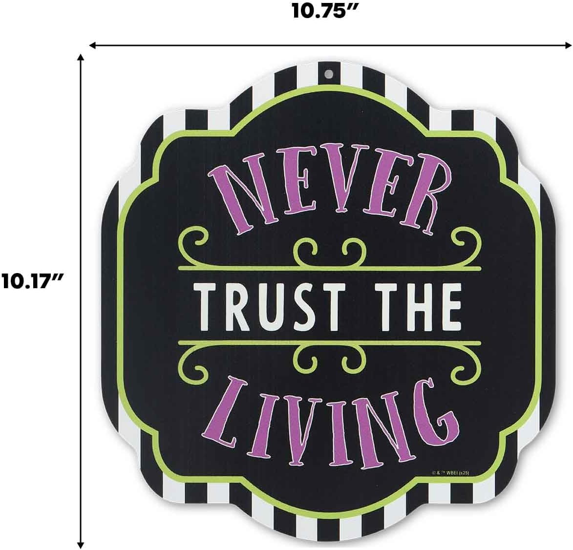 Beetlejuice Never Trust the Living Metal Wall Decor - Spooky Beetlejuice Sign for Halloween Decor