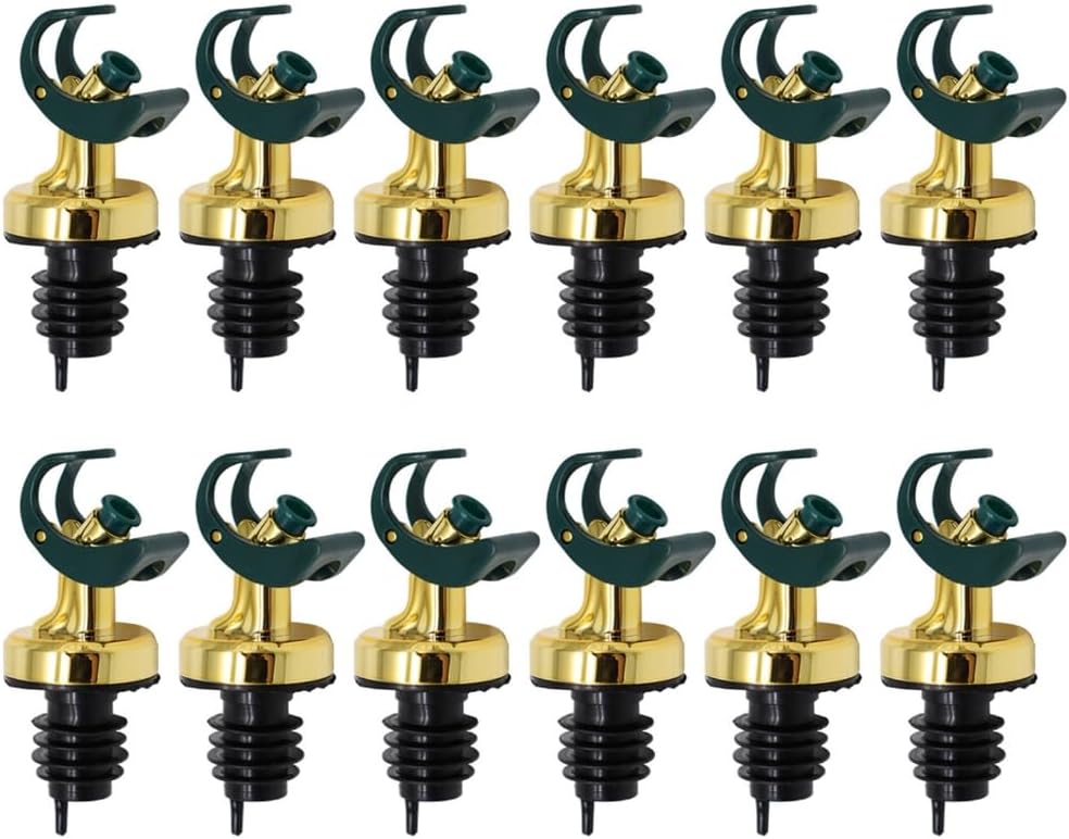 12 Pieces Convenient Oil Bottle Stopper Wine Bottle Pourer Liquor Dispenser Wine Pourer Lock Plug Cap Plastic Material