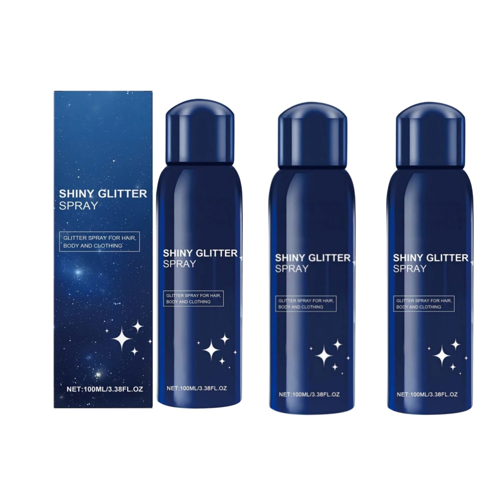 Błyszczący spray z brokatem - cekiny do ciała odzież do włosów 100ml | Błyszczący spray do włosów, ciała i odzieży, idealny na festiwale i imprezy, 100 ml