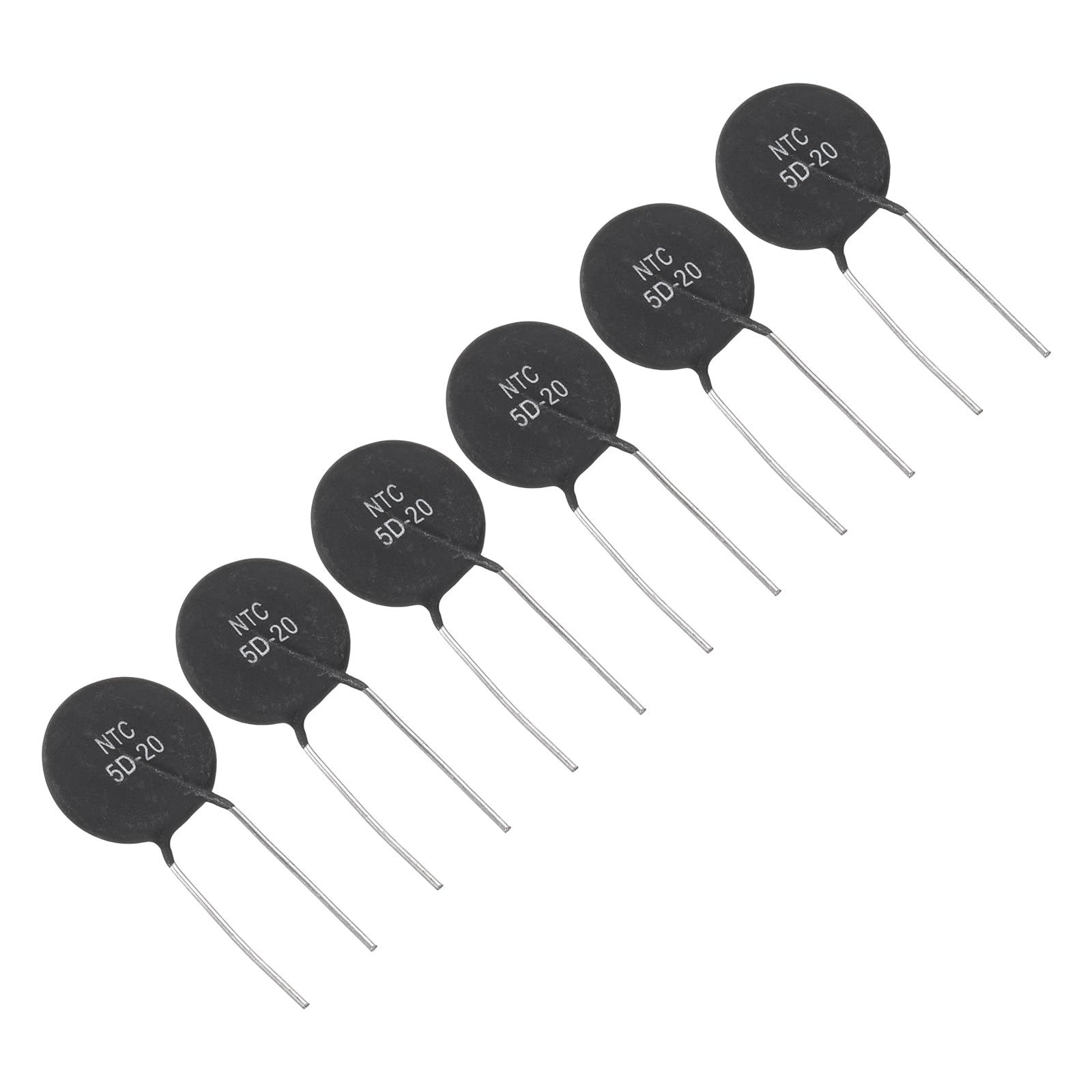 PATIKIL NTC Thermistors Resistors, 6Pcs 5 Ohm NTC5D-20 High Sensitivity Inrush Current Limiter Negative Temperature Coefficient Thermistor Temperature Sensor for Measuring Temperature