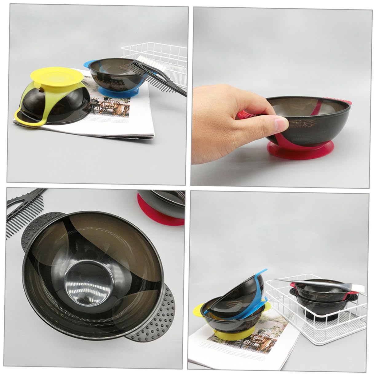 VICASKY 2 Sätze Teiliges Haarschalen Mit Saugnapf Färbeschalen Haarfarbe Für Friseure Rutschfestes Design Für Haarfärbung Und Pflege 4 Stück * 2