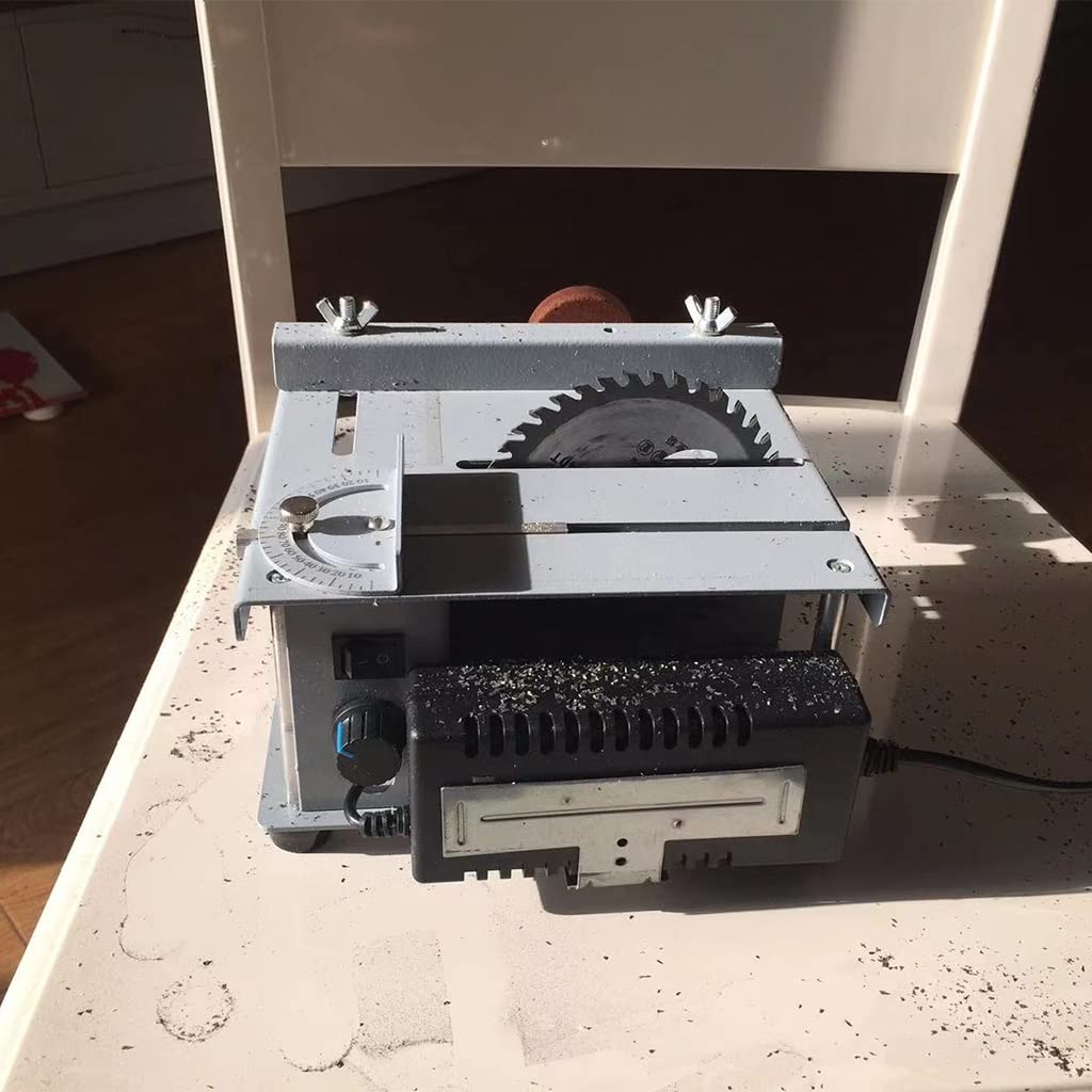 Przenośna piła stołowa – elektryczne narzędzie tnące do obróbki drewna i użytku wewnątrz (19 x 16,5 x 10 cm)