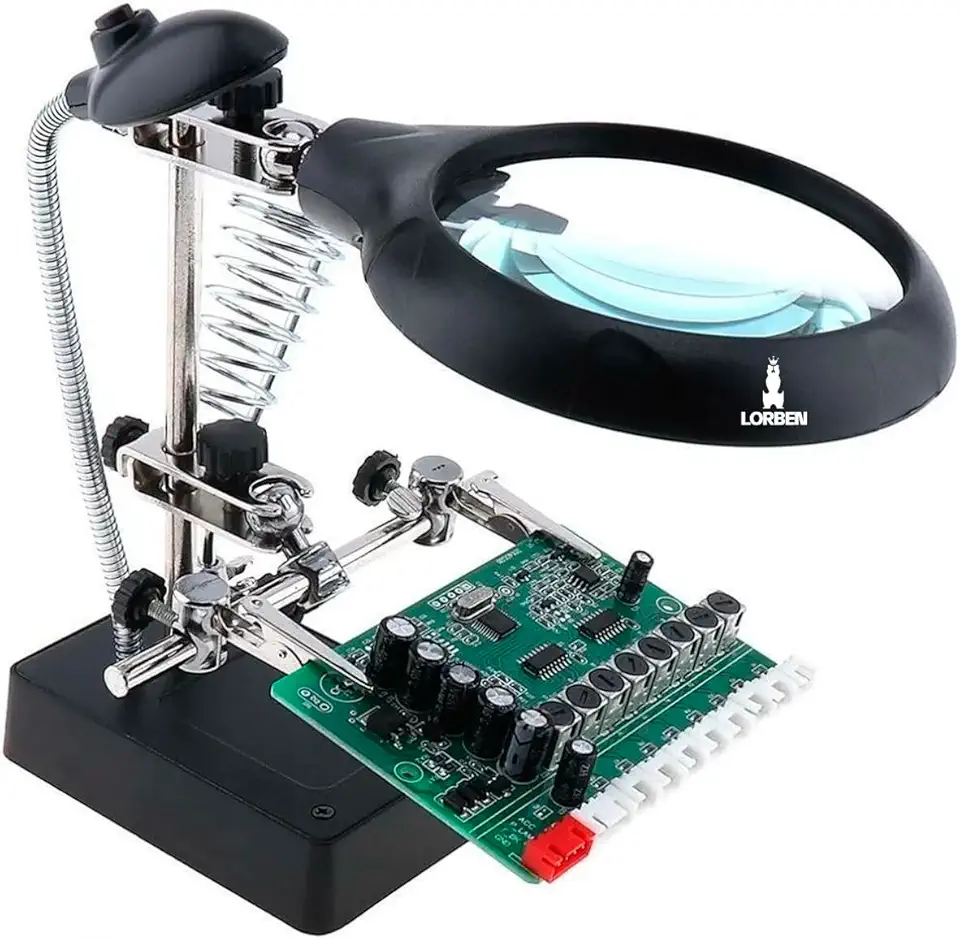 Lupa de Mesa com Garras e Iluminação Led GT120-1