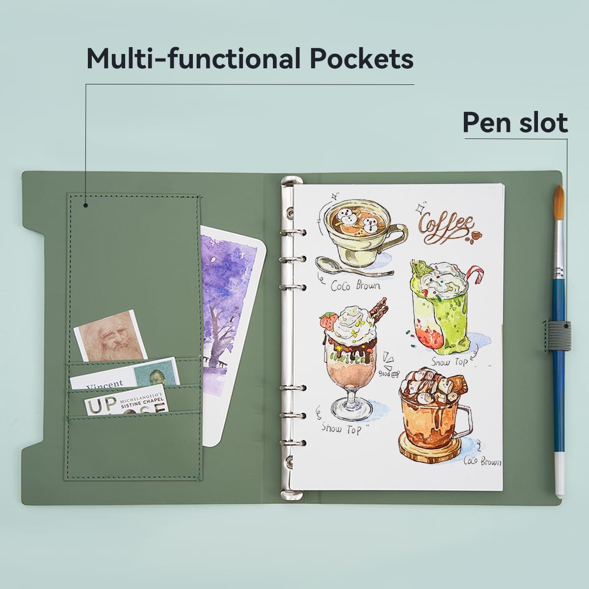 Lightwish Watercolor Sketchbook,100% Cotton Acid Free Watercolor Journal,300gsm/140lb Hot Press Watercolor Paper for Artists,Adults,Students,20 Sheets,9.25 * 6.3 Inches