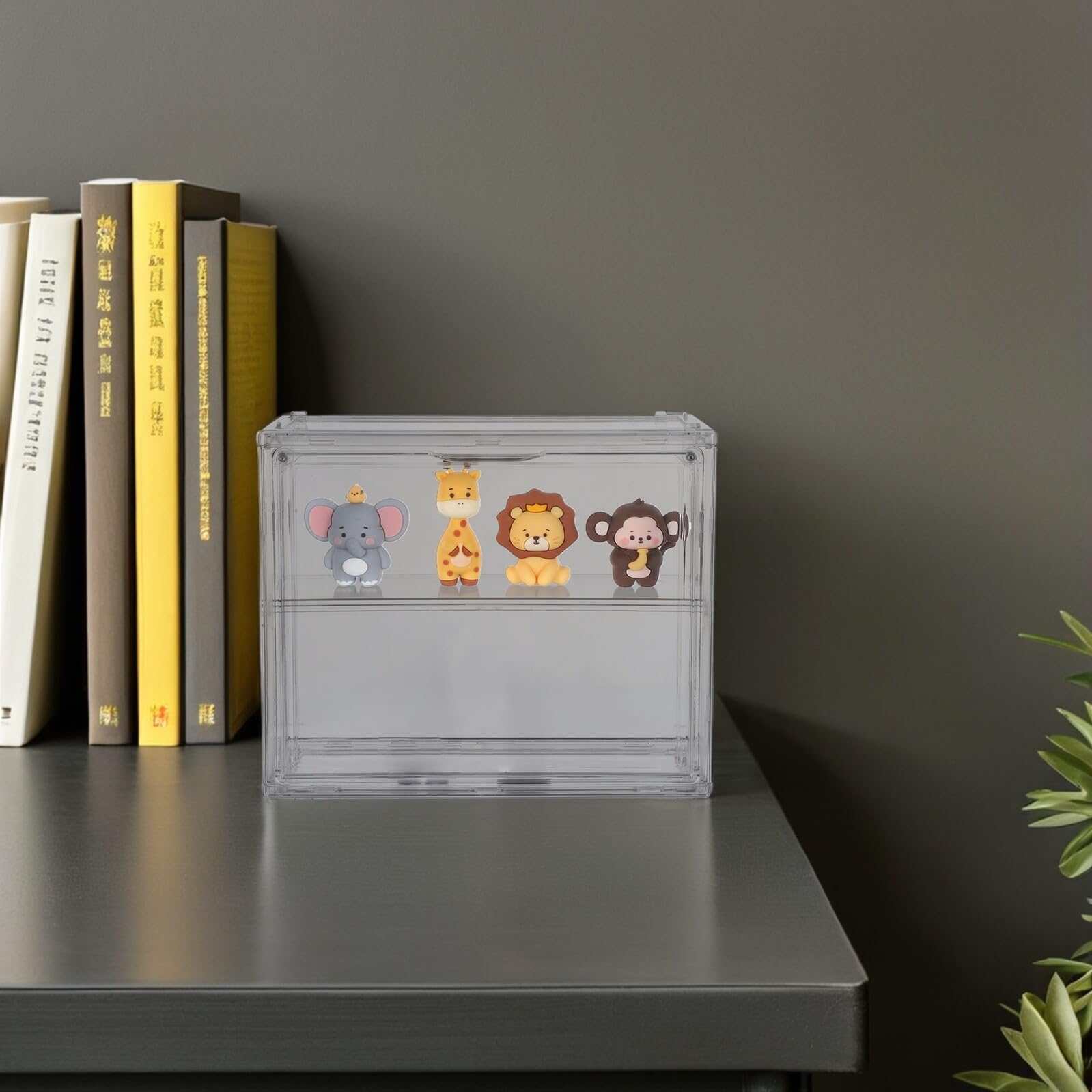 Vitrina Apilable de Acrílico Transparente para Maquetas de Coches, Caja Expositor Doble Capa 27x22x12 Cm Estante Desmontable, Organizador Compacto para Coleccionistas y Figuras