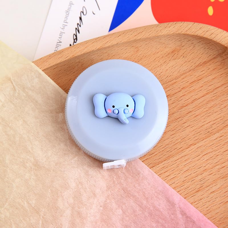 Elephants 60In/150cm Double Sided Tape Measure Cute Cartoon Animal Plastic Retractable Tape Measure Portable Measuring Tools Body Soft Measuring Tapes Tailor Sewing Measuring Tape Measure (3H045)