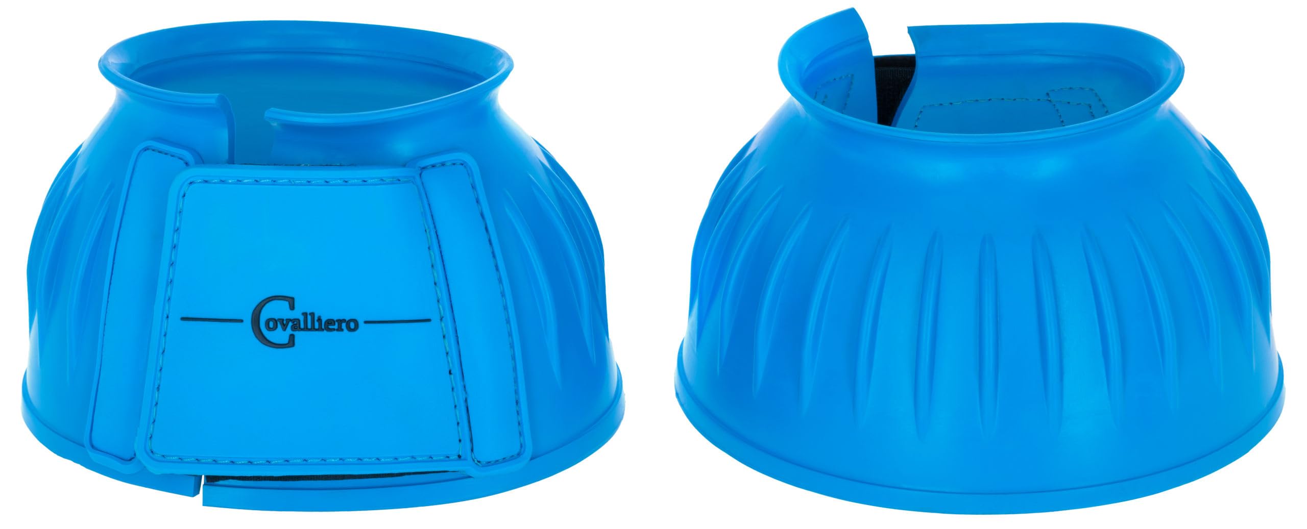 Covalliero Bell Boots Rubber, hoof protection, bell boots, pair, blue, pony, soft rubber material, horses, with hook-and-loop fastener