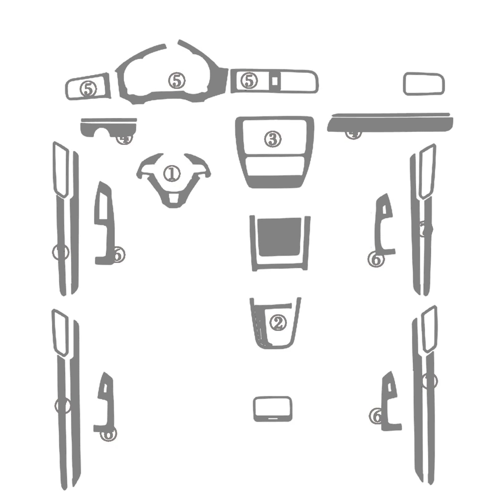 Rénover console rayée VW Jetta 2015-2018 | Autocollant carbone argent 3D