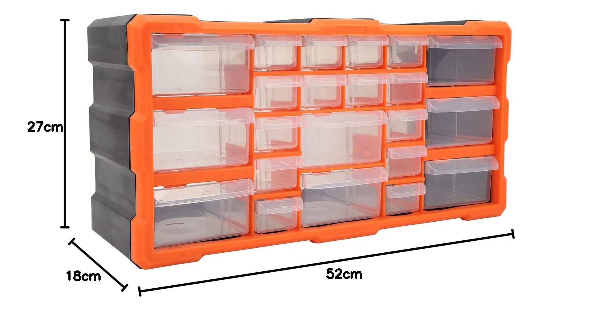 Organizer na Biurko z Szufladami, 22 Szuflady z Wyjmowanymi Przegródkami Materiał PVC Wygodne Pojemniki do Przechowywania Narzędzi dla Majsterkowiczów do Warsztatu, Biura Oraz