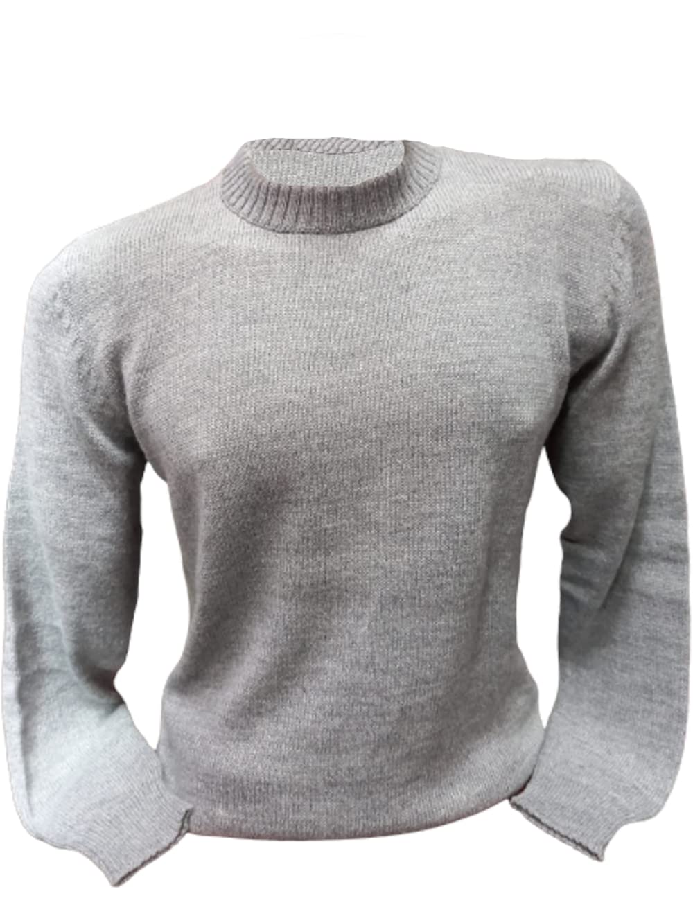 Laine d'alpaga pour homme gris clair XL pull chaud et léger - 2
