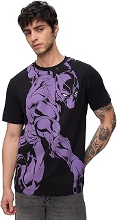 The Souled Store Official Black Panther: The King Mens and Boys Regular fit Graphic Prnited Half Sleeve Cotton Green Color... Price In India
