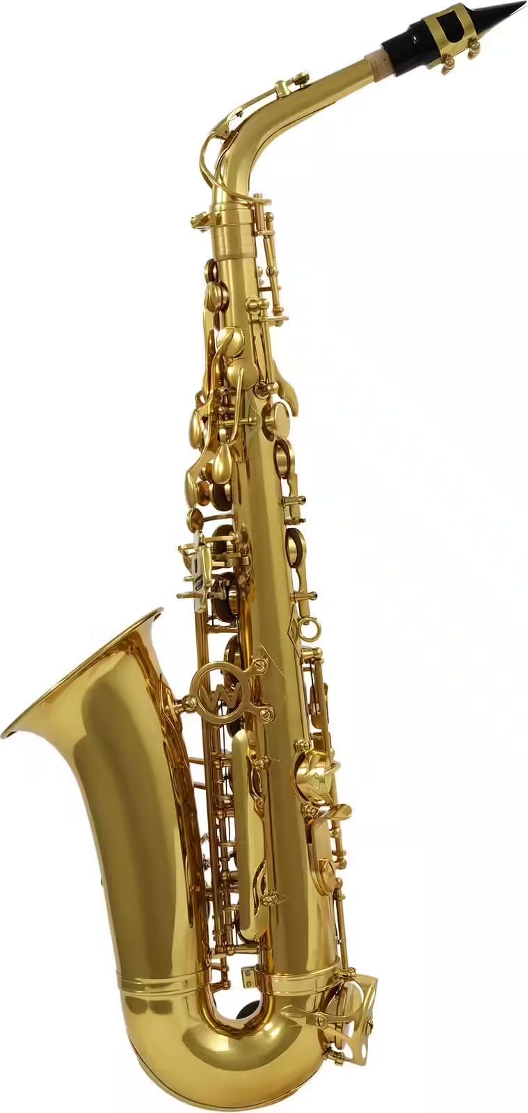 Woodbrass WSA300 – Saxophone Alto Mi♭ Verni – Instrument à vent Saxo d'étude Débutant Prêt à Jouer, Laiton Verni, Sonorité Supérieure, Étui & Accessoires Inclus
