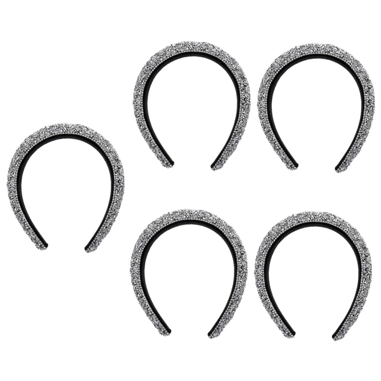 FRCOLOR 5 Eleganti Cerchietti Per Elastici in Argento Con Diamanti Per Natale Per Donne