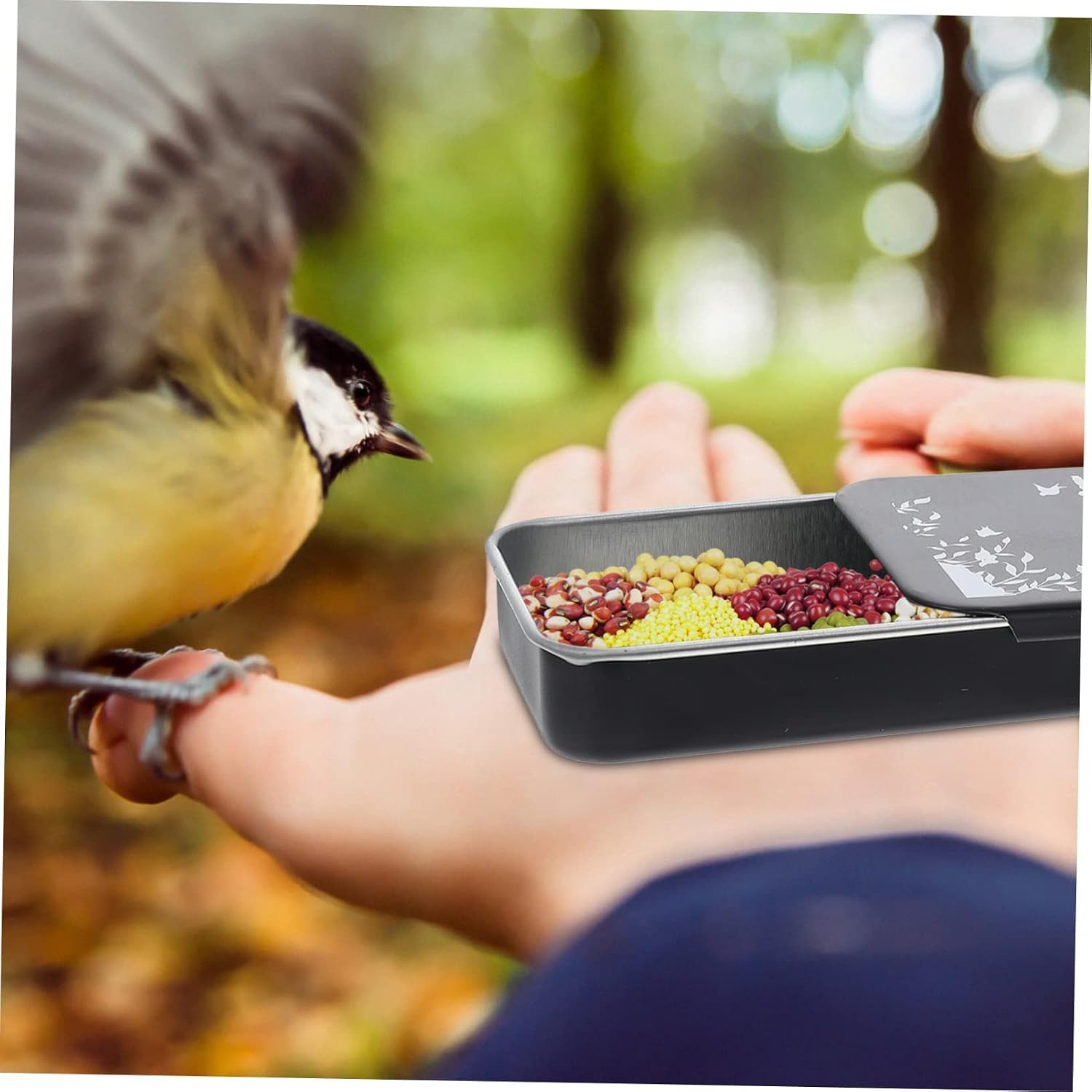 Toddmomy 2Pcs Bird Food Holders with Sliding Cover Tinplate Feed Containers image 4