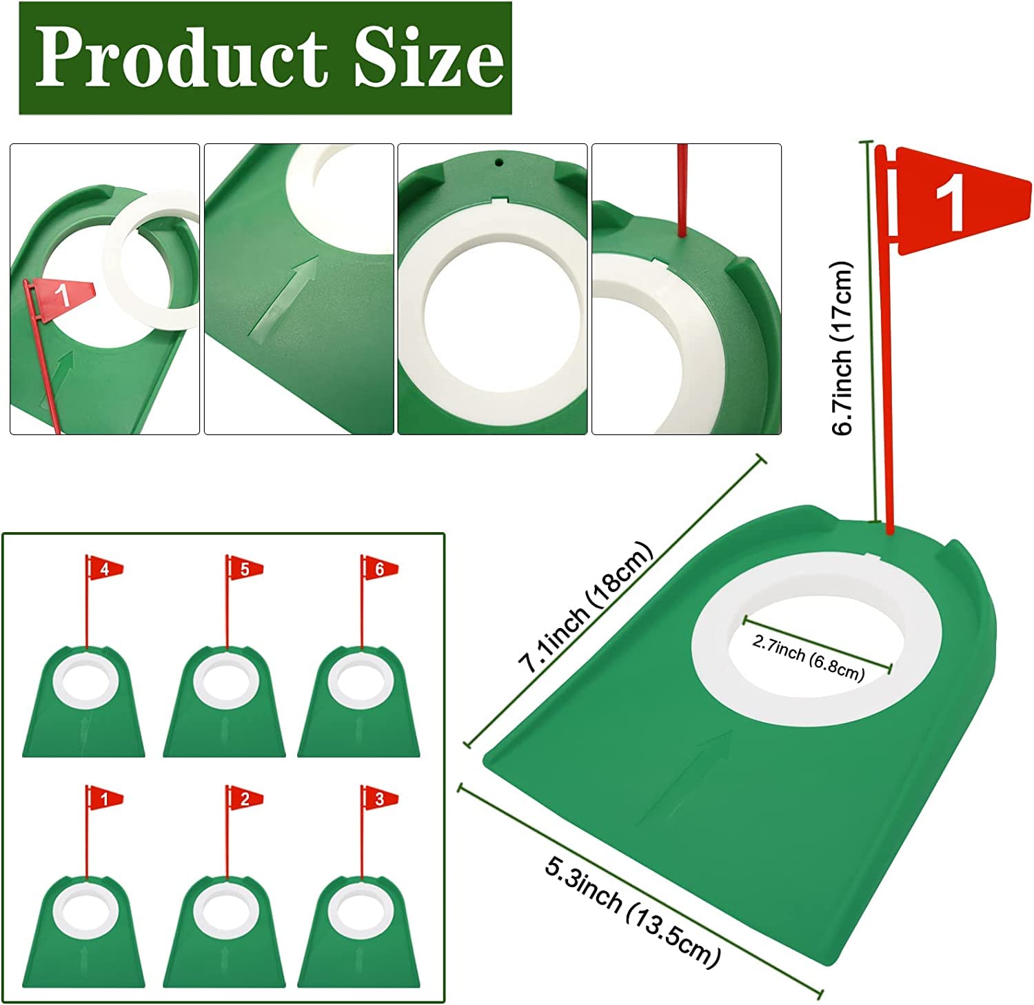 Golfloch, Golf-Putting-Loch Mit Flagge, Edelstahl-Golf-Puttingbecher