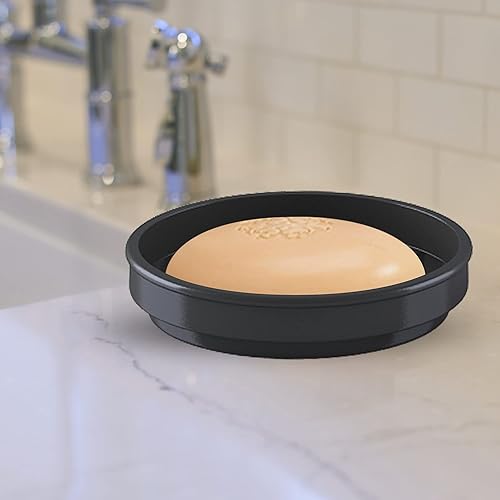 Miniatura 3 de nu steel Bandeja de jabón de barra resistente al óxido de metal negro para tocadores de baño encimeras pedestales fregadero de cocina tienda de